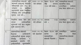 प्रधानमन्त्री निर्वाचन कार्यक्रम , भोलि मनोनयन, पर्सी निर्वाचन