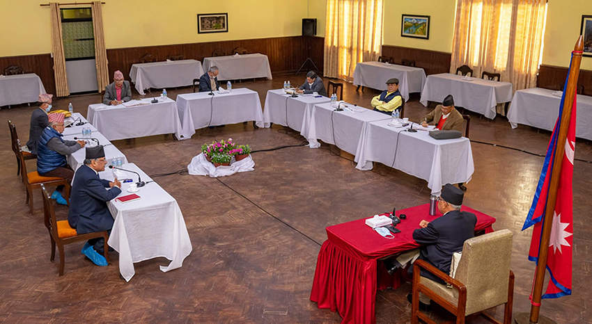 नेकपा बैठक निष्कर्षबिहीन, दुबै पक्षको आ–आफ्नो अडान कायमै