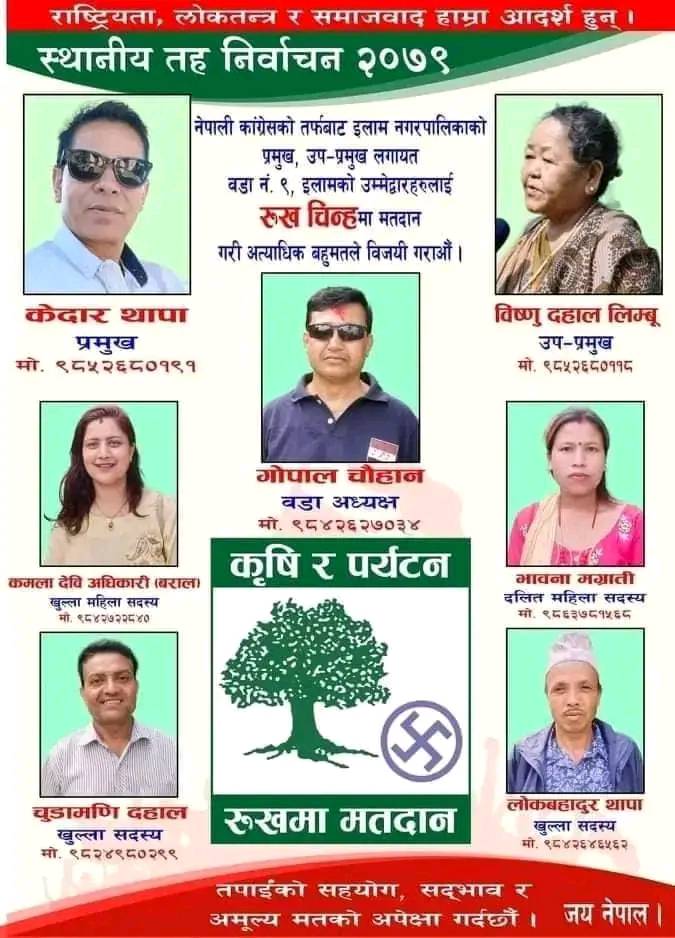 इलाम नगरपालिका–९ मा कांग्रेसको प्यानल बिजयी