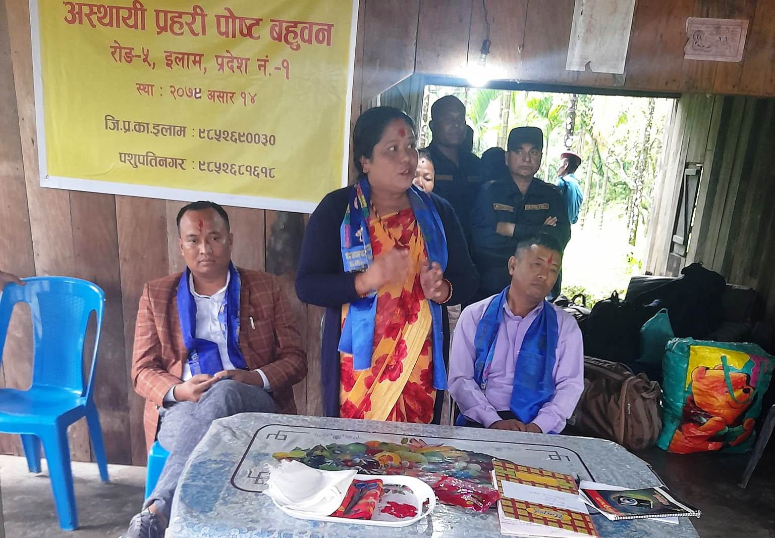 इलामको रोङ गाउँपालिकाको बहुवनमा प्रहरीको अस्थायी चौकी