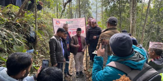 नरमखोला सिचाई आयोजनाको इलाम नगर प्रमुख थापाद्धारा सिलान्यास