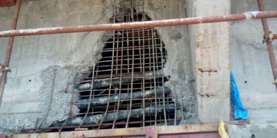 मुुसेटार र ढकाल कुइनेटो जोड्ने पक्की पुलको काम गुणस्तरहिन