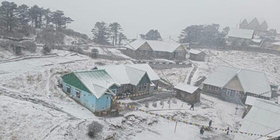 सन्दकपुरमा हिमपात शुरु (तस्बिरहरु)