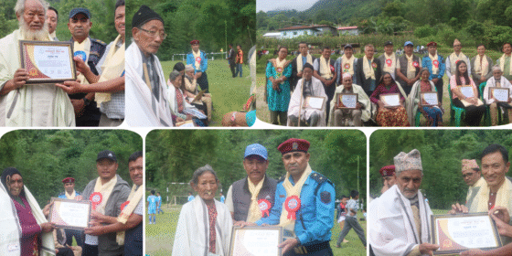सन्दकपुर खेल संघ माबुद्धारा ८० बर्ष माथिका जेष्ठ नागरिक सम्मानित (तस्बिर)