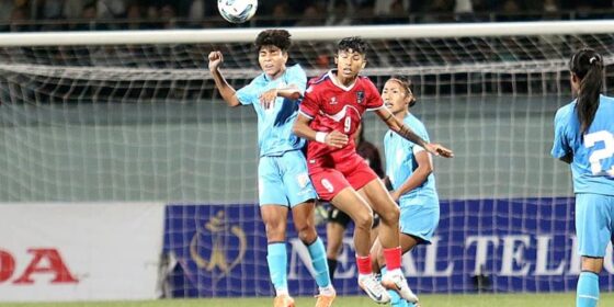 भारतलाई हराएको ३६५ दिनपछि उसकै मैदानमा खेल्दै नेपाली महिला फुटबल टोली