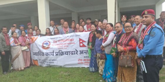 रोङ गाँउपालिकामा जिल्ला स्तरीय न्यायिक कार्य प्रक्रियावारे अन्तरक्रिया सम्पन्न