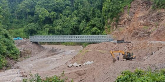 पुवा खोलामा ७० मिटर लामो मोडुलर पुलको लोड टेस्ट सफल