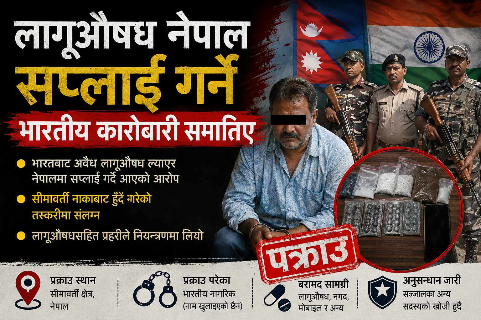 लागूऔषध नेपाल सप्लाई गर्ने भारतीय कारोबारी समातिए